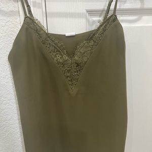 Tank top with lace cut down